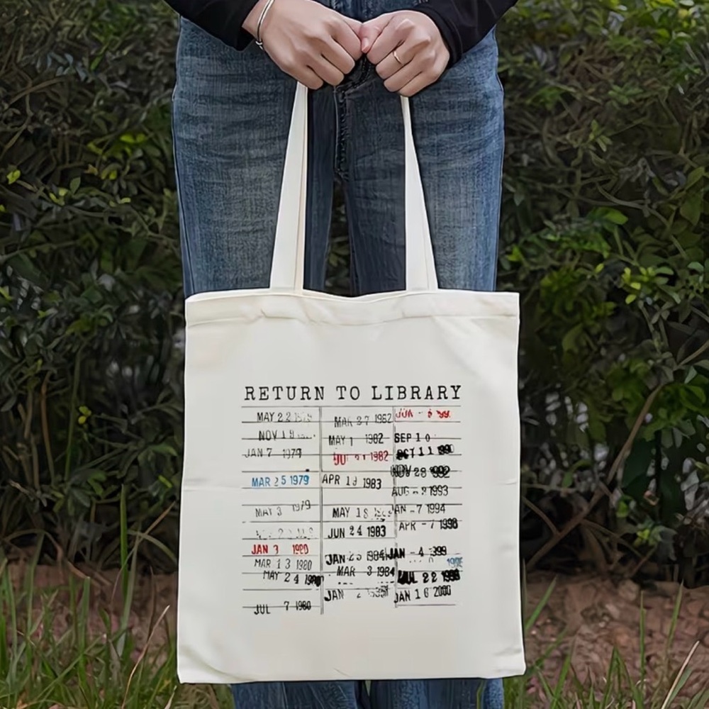 Library Check-Out Return to Library Canvas Tote Bag